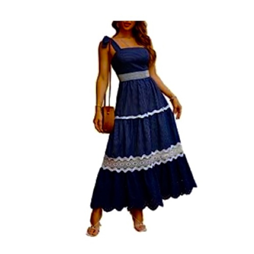 New Boho Maxi Dress w/ Lace Detail